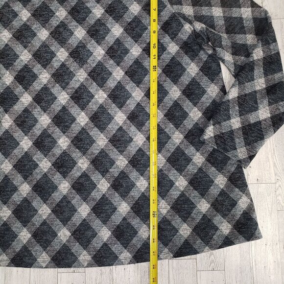 Lane Bryant Cowl Neck Tunic Top Diamond Plaid Gray Cozy Cabin Chic Size 18/20 - Picture 9 of 11
